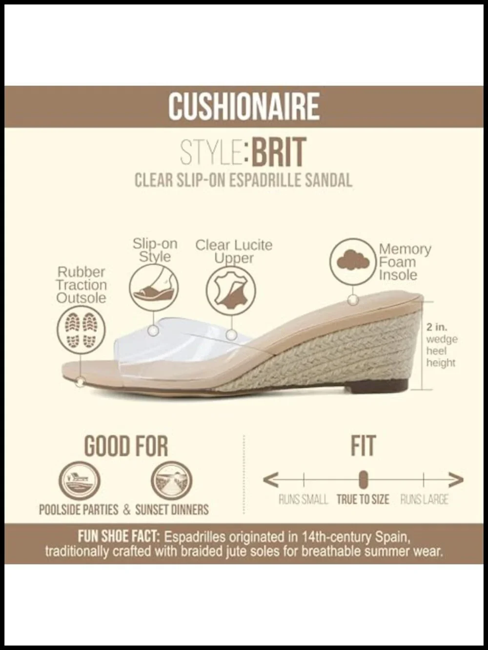 Clear Wedge Sandals with Memory Foam Comfort